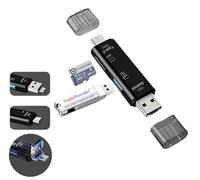Memory Card Reader, TradeProvider 5-in-1 USB Type C Micro SD Card Reader Dual Slot OTG Card Reader Adapter TF SDXC SDHC Memory Cards Android U Disk Expander High Capacity Compact SD Card Reader