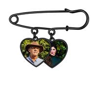 Memory Charm for Wedding Bouquet Photo Charm Double Heart Frame Bridal Charm DIY Pin Brooch