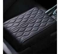 Memory Cotton Car Armrest Box Pad, Arm Rest Cover for Car, Memory Foam Car Armrest Cushion, 2025 New Leather Car Armrest Box Pad (Black,S)