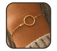 Memory Created 18K Gold PVD Coating Eternity Circle Bracelet for Women, Eternal Bracelet Gift, Mother's Day Gift, Christmas Gift for Mom, Eternal Love Between us, M, Stainless Steel, no gemstone