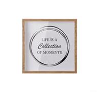 Memory Display Shadow Box for Travel Treasures with Scratch Resistant Acrylic Face and Natural Finish Wood Frame for Indoor Wall Use (Brown)