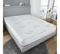 Memory Foam Bamboo Mattress Topper 4 Cm, Deep Fitted Anti Allergy Toppers, Soft Touch Mattress Cover, Super King