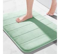 Memory Foam Bath Mat Rug, 24 x 17 Inches, Comfortable, Soft, Non-Slip, Super Absorbent, Quick-Dry for Bathroom Floor, Tub and Shower, Machine Washable, Thick, Pale Green