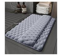 Memory Foam Bathroom Mat Household Toilet Water Absorbent Shower Door Wipe Foot Mat Quick-drying Bathroom Door Mats(Blue,60x90cm)