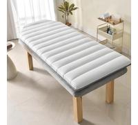 Memory Foam Bed Topper 190x80cm NonSlip 4cm Thickness with Elastic Band Ideal for Spa Beau Salon Lash BedsWhite Table Pad