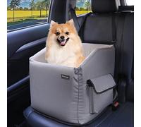 Memory Foam Booster Dog Car Seat for Small Dogs, Elevated With Washable Removable Cover, Bed With Pocket for Front and Back Seats