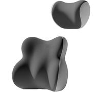 Memory Foam Car Neck Pillow Lumbar Support Cushion Set Ergonomic Butterfly Seat Cushions For BMW 3 Series 2012-2019 Car Office Sofa,Black Grey