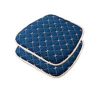 Memory Foam Chair Cushions with Ties - Non-Slip Dining Room & Kitchen Seat Pads, 2-Pack for Comfortable Seating and Enhanced rt (Dark Blue 2)