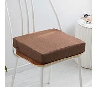 Memory Foam Chair Pad - Removable 5/8cm Thick Cushion 40/45/50cm Luxury Large Seat Pad Non Slip for Dining, Garden, Office, Kitchen - 50x50x5cm, Coffee