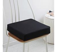 Memory Foam Chair Pad - Removable 5/8cm Thick Cushion 40/45/50cm Luxury Large Seat Pads Non Slip for Dining, Garden, Office, Kitchen - 40x40x8cm, Black