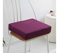 Memory Foam Chair Pad - Removable 5/8cm Thick Cushion, 40/45/50cm Luxury Large Seat Pads, Non Slip Seat Cushion for Dining, Garden, Office, Kitchen Chairs, 50x50x8cm, Purple