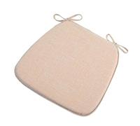 Memory Foam Chair Pads with Ties, 18 Inch Non-Slip Cushions for Dining Chairs, Washable Seat Covers, Set of 6, Beige - Comfortable Kitchen Chair Cushions