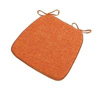 Memory Foam Chair Pads with Ties, 18 Inch Non-Slip Kitchen Seat Cushions, Washable Dining Chair Cushions Set of 2/4/6, Orange Color, Comfortable &