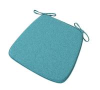 Memory Foam Chair Pads with Ties - 18 Inch Non-Slip Washable Seat Cushions for Dining Chairs, Set of 2, 4, or 6, Lake Blue - Comfortable Kitchen Chair Cushions