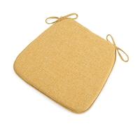 Memory Foam Chair Pads with Ties - 18"x17" Non-Slip Dining Seat Cushions Washable Covers Yellow Set of 4 - Perfect for Kitchen and Dining Chairs