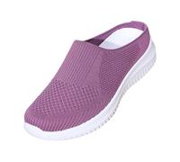 Memory Foam Comfortable Slip on Sneakers for Women Women's Lightweight Mesh Non Slip Walking Shoes Arch Support Casual Walking Workout Athletic Jogging Stylish Odor-Resistant Traveling Purple
