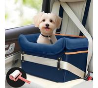Memory Foam Dog Car Seat for Small/Medium Dogs Up to 35 lbs, for Hispano Suiza Carmen 2021-Present, Washable Removable Pet Booster Seat with Storage Pockets, C-Blue