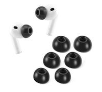 Memory Foam Ear Tips for 2025 AirPods Pro 3, No Silicone Eartips Pain, Anti-Slip Replacement Tips with Dust Mesh, Fit in The Charging Case, Reducing Noise Earbuds, 3 Pairs (Mixed S/M/L, Black)
