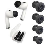 Memory Foam Ear Tips for AirPods Pro 3 - Replacement Tips [XS/S/M/L 4-Pairs] - Noise Isolation & Secure Fit, Compatible with Apple AirPods Pro 3rd Generation, All-Day Comfort (Black)