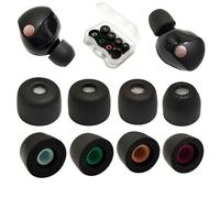 Memory Foam Ear Tips for Sony WF-1000XM5 Filter Screen Earbuds Tips for WF-1000XM5 WF-1000XM4 fit Charging Case, 4 Pairs Black