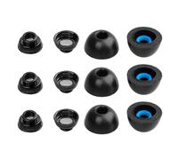 Memory Foam Earbud Tips, 3 Pairs LLL KBEAR Replacement Ear Tips for AirPods, Comfortable Ear Buds Eartips for Nozzle Diameter from 4.5-5.5MM, Noise Cancellation Hole, Dustproof Steel Mesh (Black, LLL)
