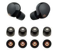 Memory Foam Eartips for Sony WF-1000XM5 WF-1000XM4 Earbuds Tips Replacement Fit in Charging Case Anti-Slip Soft Earphone Tips for WF-1000XM3 WF-SP900 WF-XB700 WI-1000X 4Pairs Black S