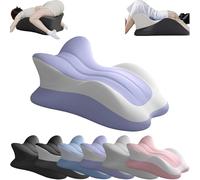 Memory Foam Ergonomic Wedge Pillow, Ergonomically Contoured Support Pillow for Couples for Intimate Support and Back, Suitable for All Positions(Purple+White)