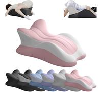 Memory Foam Ergonomic Wedge Pillow, Ergonomically Contoured Support Pillow for Couples for Intimate Support and Back, Suitable for All Positions(Pink+White)