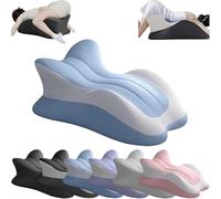 Memory Foam Ergonomic Wedge Pillow, Ergonomically Contoured Support Pillow for Couples for Intimate Support and Back, Suitable for All Positions(Blue+White)