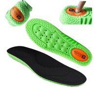 Memory Foam Insoles for Men & Women - Cloud-Like Shock Absorption & High-Rebound Arch Support, Breathable & Anti-Odor for Work Boots, Sports, Everyday Shoes, Trim-to-Fit (Green, UK 2.5/3.5)