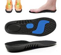 Memory Foam Insoles Orthopedic Arch Support Insoles for Men & Women Shock Absorbing Breathable Anti Slip Footbed with Heel Cushion (Black, 9-9.5 UK)