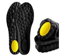 Memory Foam Insoles with Arch Support for Women Men, Comfort Massage Insoles Replacement Shoe Inserts for Trainers Sneakers Sports Shoes Work Boots (Black,4/4.5)