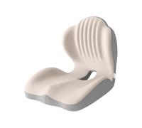 Memory Foam L-Shaped Integrated Seat Cushions with Lumbar Support, Orthopedic Office Chair Cushion, Ergonomic Back & Seat Cushion for Home, Car, Wheelchair & Office Chairs (white and grey)