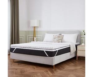 Memory Foam Mattress Topper, Ultra Soft & Cosy Dual Layer Bounce & Support Mattress Enhancer, Mixed Memory Foam Contours & Moulds Naturally With Removable Cover (Double)