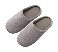 Memory Foam Mens Womens Slippers Slip-On Comfy House Slipper for Winter Fall Indoor Outdoor Non-Slip Warm Bedroom Slippers Size Cute Cushion Sole Silent Bedroom Slides (2-Khaki, 8.5)
