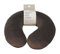 Memory Foam Neck Cushion - Brown Velour Removable Cover - Reduces Neck Tension
