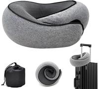 Memory Foam Neck Pillow for Travel - 360° Support & Compressible Design | Airplane Pillow with Portable Carry Bag