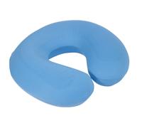 Memory Foam Neck Travel Cushion - Soft Velour Removeable Cover - Blue Fabric
