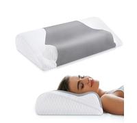 Memory Foam Pillow, Cervical Neck Pillows for Sleeping, Cooling Ergonomic Contour Bed Pillow for Side, Back, Stomach Sleepers with Pillowcase