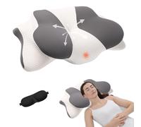 Memory Foam Pillow, Cervical Orthopedic Pillow with Armrest, Anti Snore Pillows Adjustable Ergonomic Side Sleeper Pillow Cooling Bed Memory Foam with 2 Covers & Eye Mask Cervical Pillow for Neck Pain