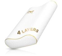 Memory Foam Pillow, Cervical Pillow, 4-Layer Queen, Contour Pillow, Side Sleeper, Neck Support, Pillow for Neck Pain, CertiPUR-US