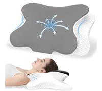 Memory Foam Pillow, Comfortable Supportive Neck pillow, Ergonomic Side Sleeper Pillow for Side, Back and Stomach Sleepers, Orthopedic Neck Support Pillow for Neck and Shoulder Pain Relief (Grey)