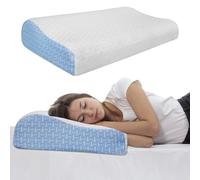 Memory Foam Pillow Contour Cervical Orthopedic Memory Foam Pillows Supports Neck Pain and Shoulder Pain for Sleeping, Ergonomic Cervical Pillow Neck Support Pillow for Side Back/