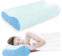 Memory Foam Pillow, Contour Cervical Orthopedic Memory Foam Pillows Supports Neck Pain and Shoulder Pain for Sleeping, Ergonomic Cervical Pillow Neck Support Pillow for Side Back: