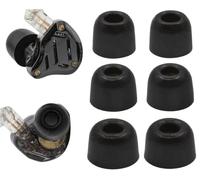 Memory Foam Replacement Earbud Tips Compatible with KZ ZS10 Pro, Sennheiser IE 200, TV Headset, IEM Earphones, De-Walt in Ear Headphone Tips. 3 Pairs-S/M/L 3 Size, Black 515B3P3KZ