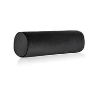 Memory Foam Roll Pillow for Knee/Leg/Neck - Full Moon Bolster/Round Cylinder Pillow for Sleeping on Side or Back - Removable Cooling Cover Length 18" x 6" Diameter (Black)