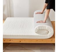 Memory Foam Roll-Up Camping Mattress 5/8 cm Thick Portable Futon for Indoor/Outdoor Use Guest Bed Car Sofa 150 * 190 cm White - Comfortable & Versatile