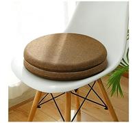 Memory Foam Round Chair Cushions (Set of 2) Soft Seat Pads with Zipper for Dining Room Living Room & Outdoor High Stools 45x45CM Brown Color
