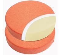 Memory Foam Round Seat Cushion Set of 2, 5/8cm Thick, Removable Cover, Ideal for Dining, Kitchen, Bar Stools, and Chairs, Comfortable Circle Chair Pad