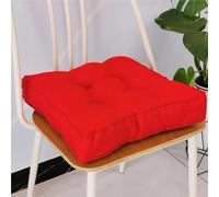 Memory Foam Seat Cushions - Firm 4-Pack Square Pads for Dining Chairs Sofas & Outdoor Use - 50x50 cm Ideal for Elderly & Pregnant Women - Comfortable & Supportive (Red)